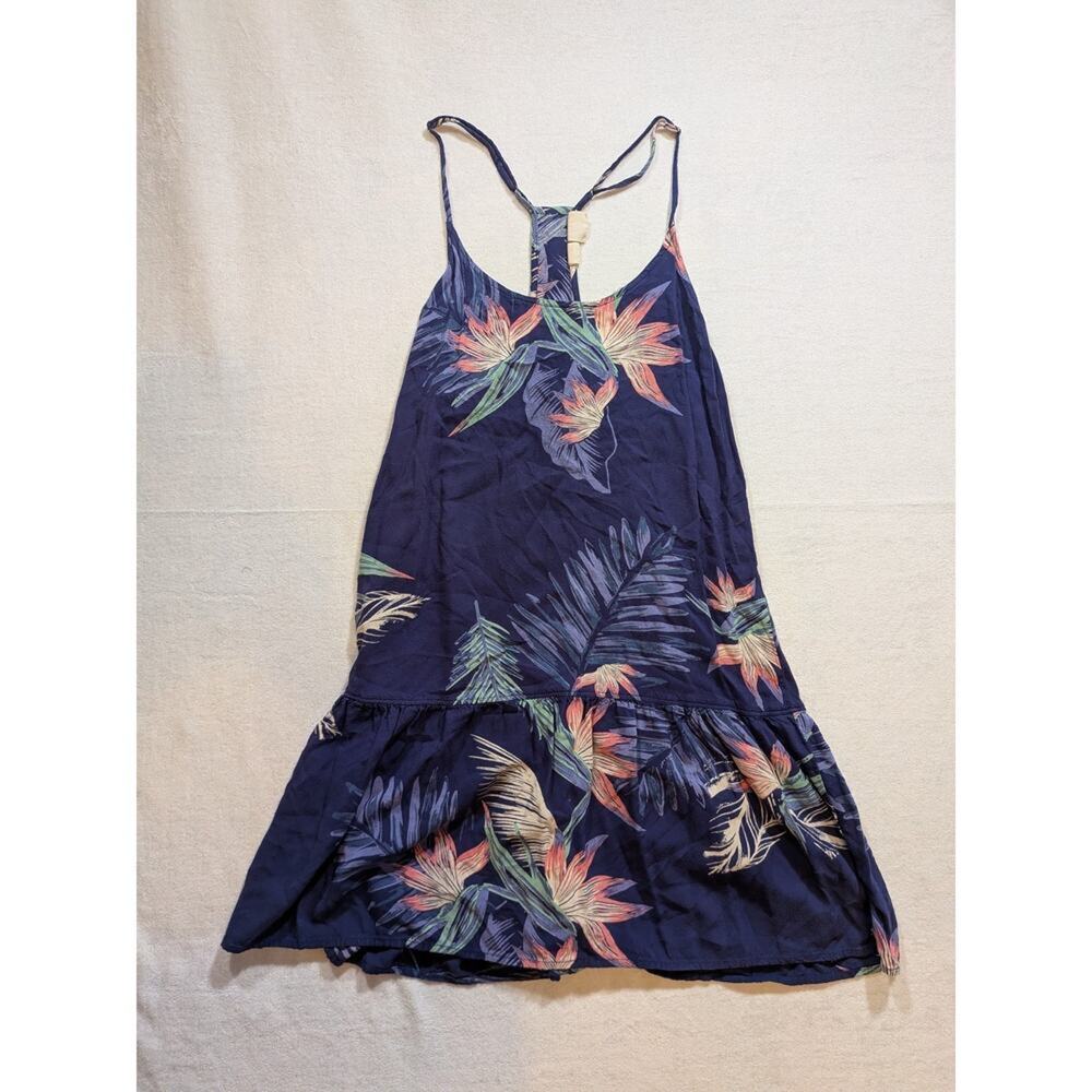 roxy‎ purple floral tropical shift dress size S